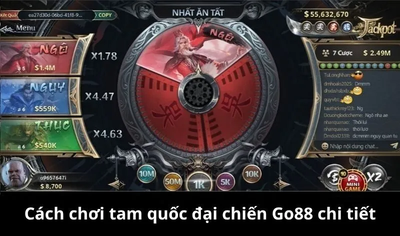 Cách chơi tam quốc đại chiến Go88 chi tiết